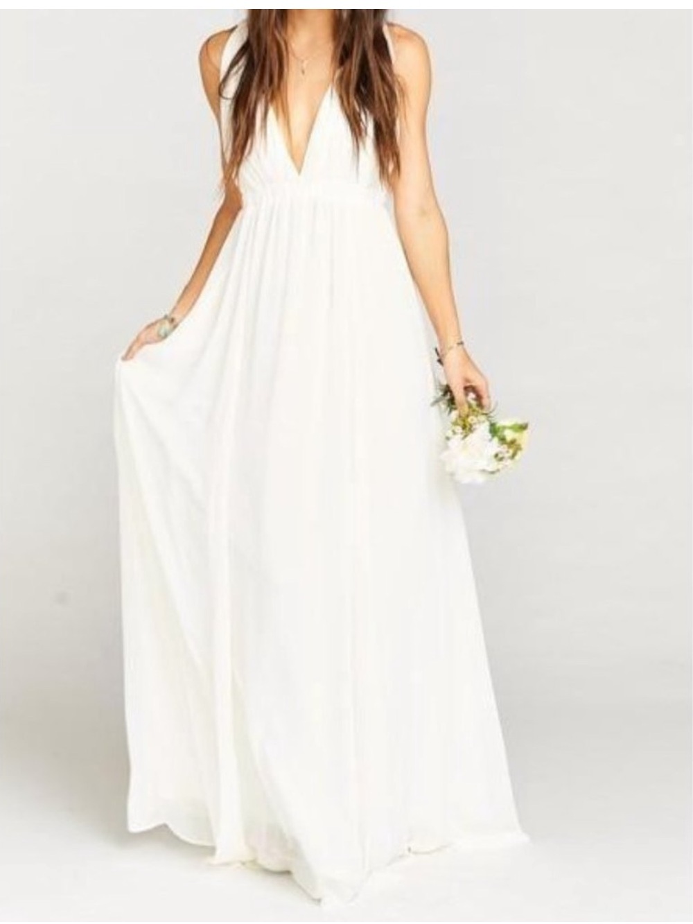 Show Me Your Mumu Ava Maxi Dress in Wedding Cake Chiffon NWT Large
